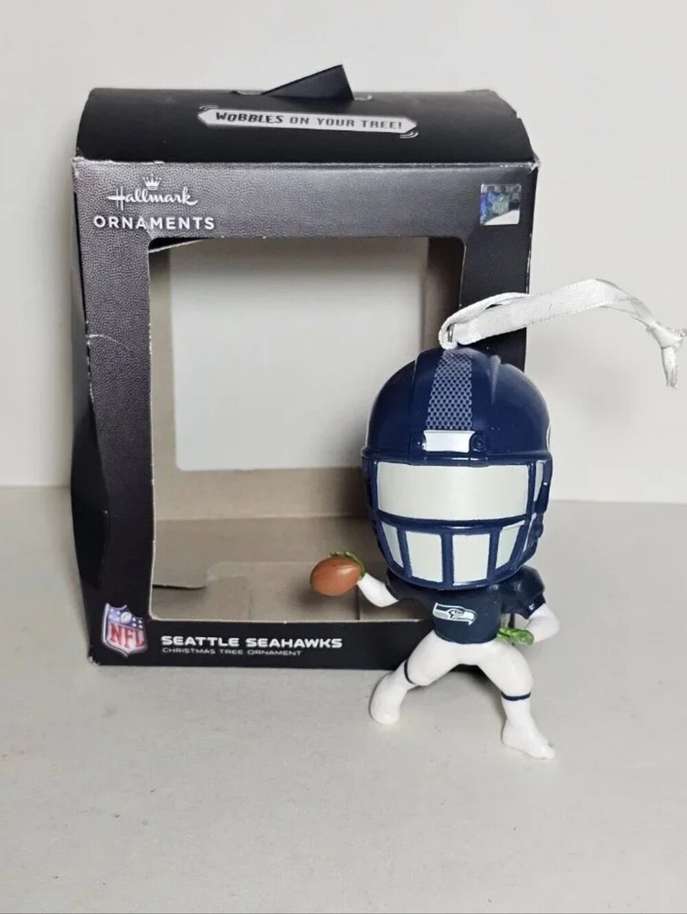 Hallmark NFL Seattle Seahawks Wobbler Christmas Tree Ornament Figure 2022